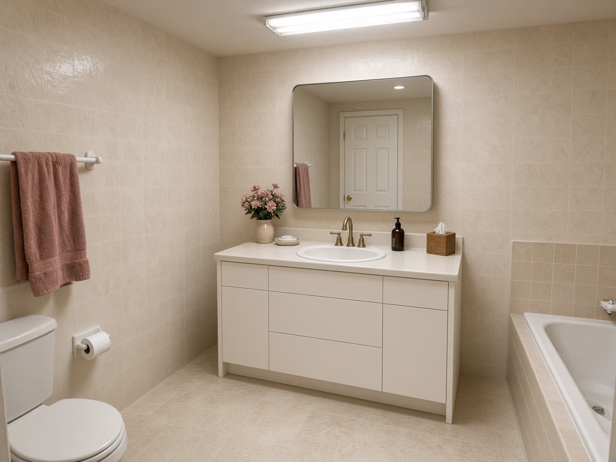 Architectural rendering of the remodeled bathroom